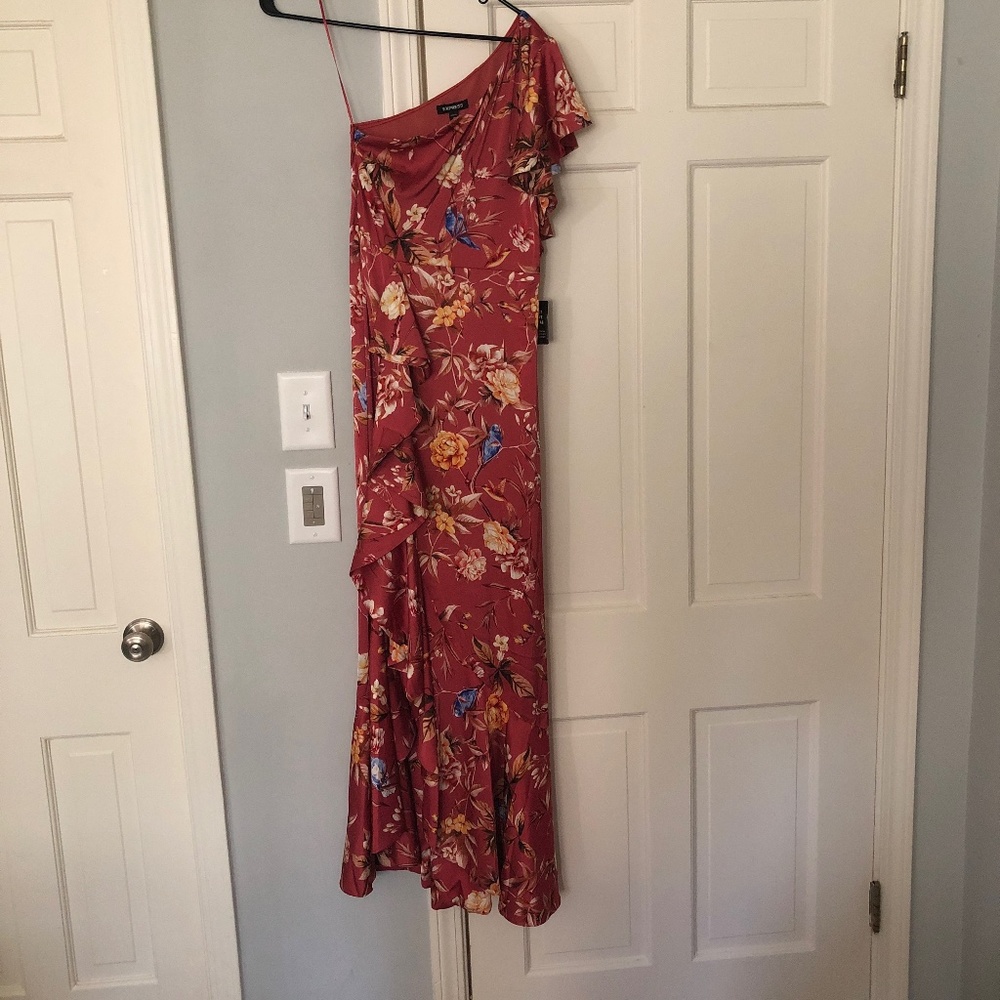 Satin floor length dress